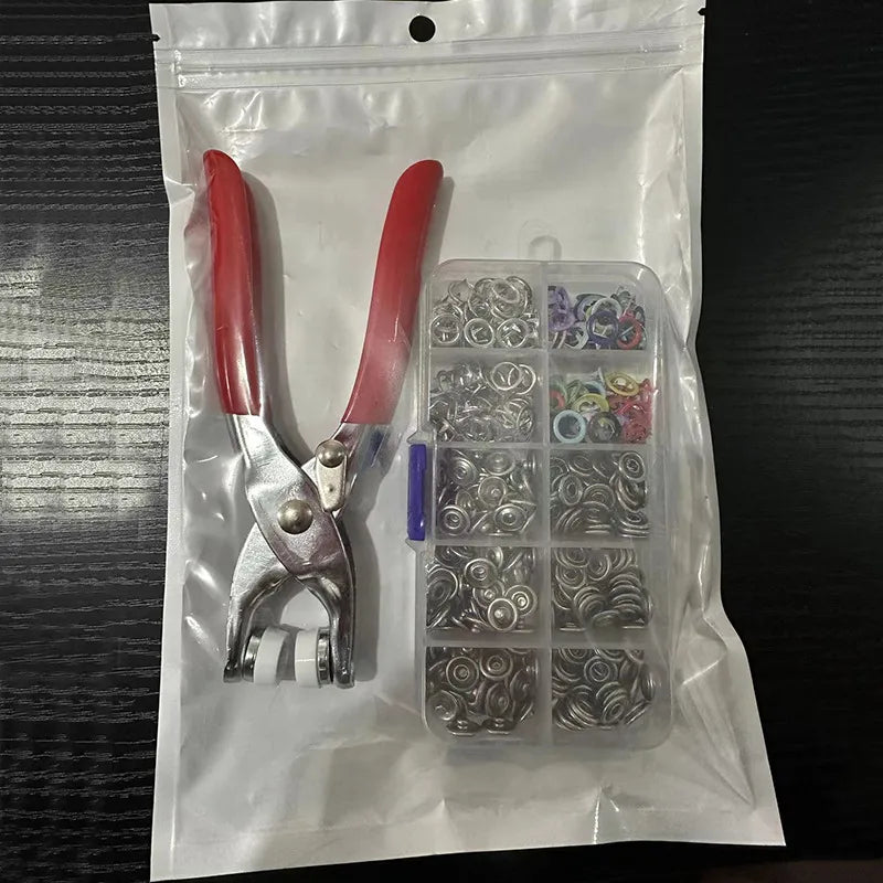 🔥100pcs Invisible Colored Metal Buckle & Manual Pressure Pliers Kit