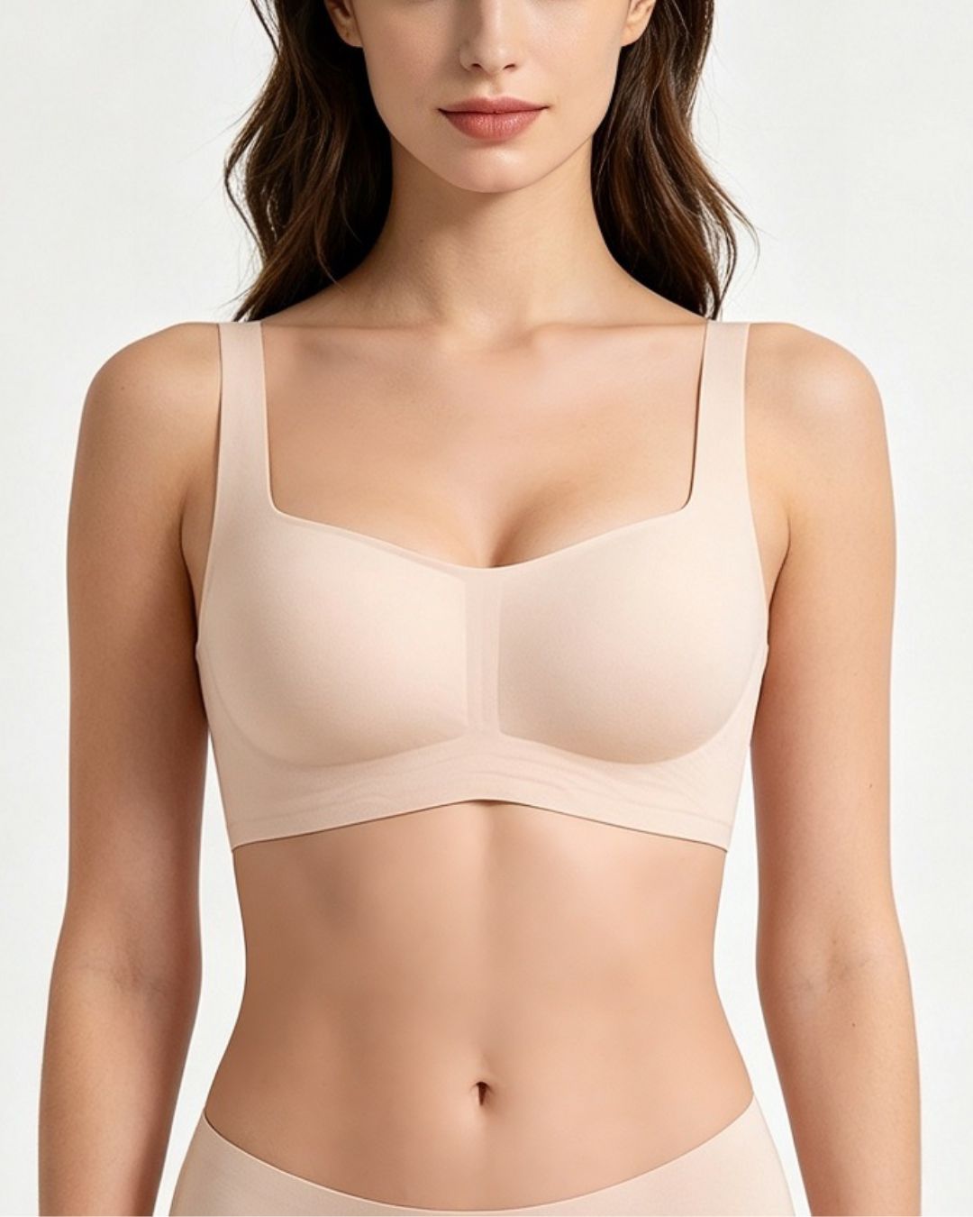 Seamless Comfortable Square Neck Strapless Jelly Soft Support Foundation Bra