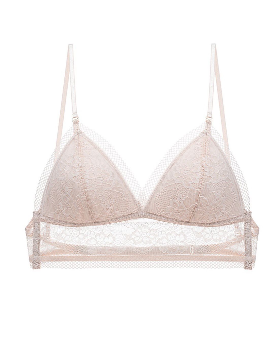 French Lace Wire-Free Thin Invisible U-Shaped Backless Triangle Bras