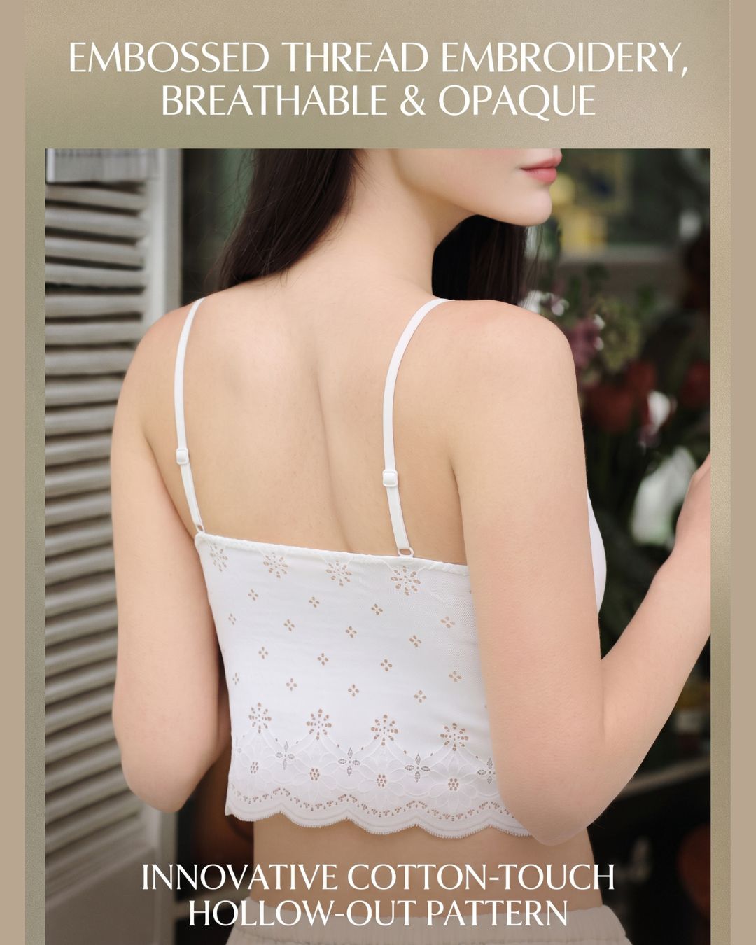 French Cottagecore Daisy Lace Ruffle Trim Cami