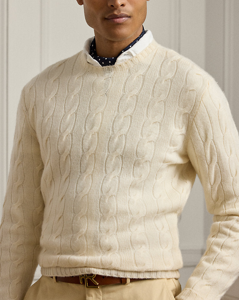 Cable-Knit Cashmere Jumper Classic Cream