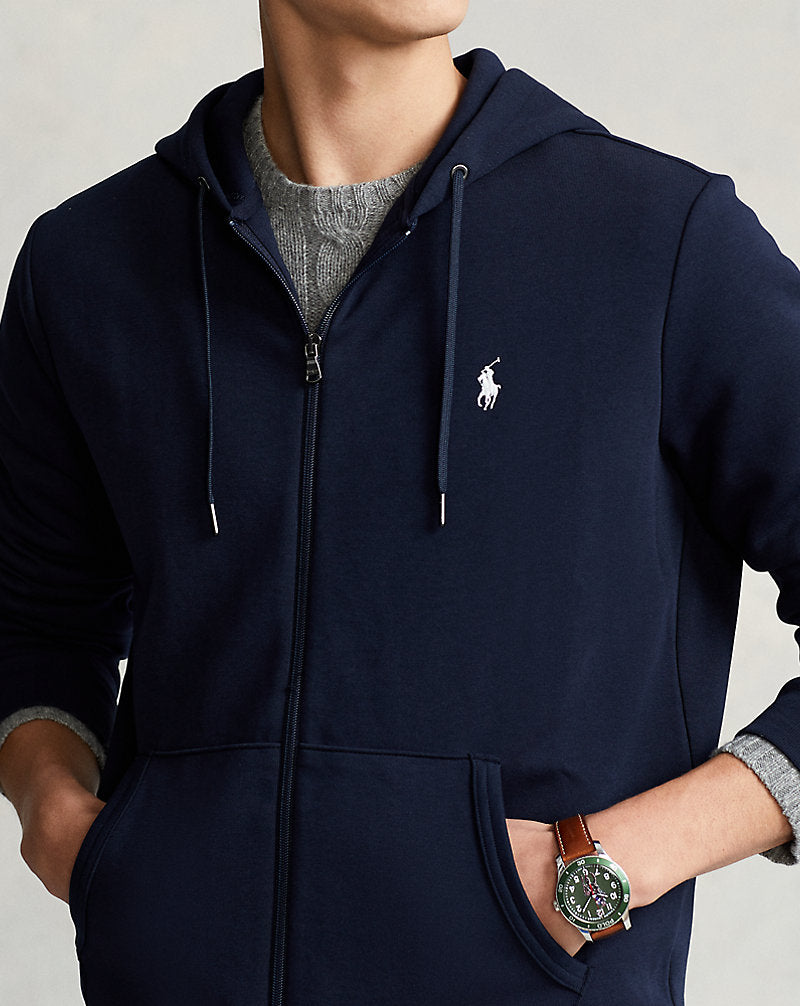 Double-Knit Full-Zip Hoodie Aviator Navy