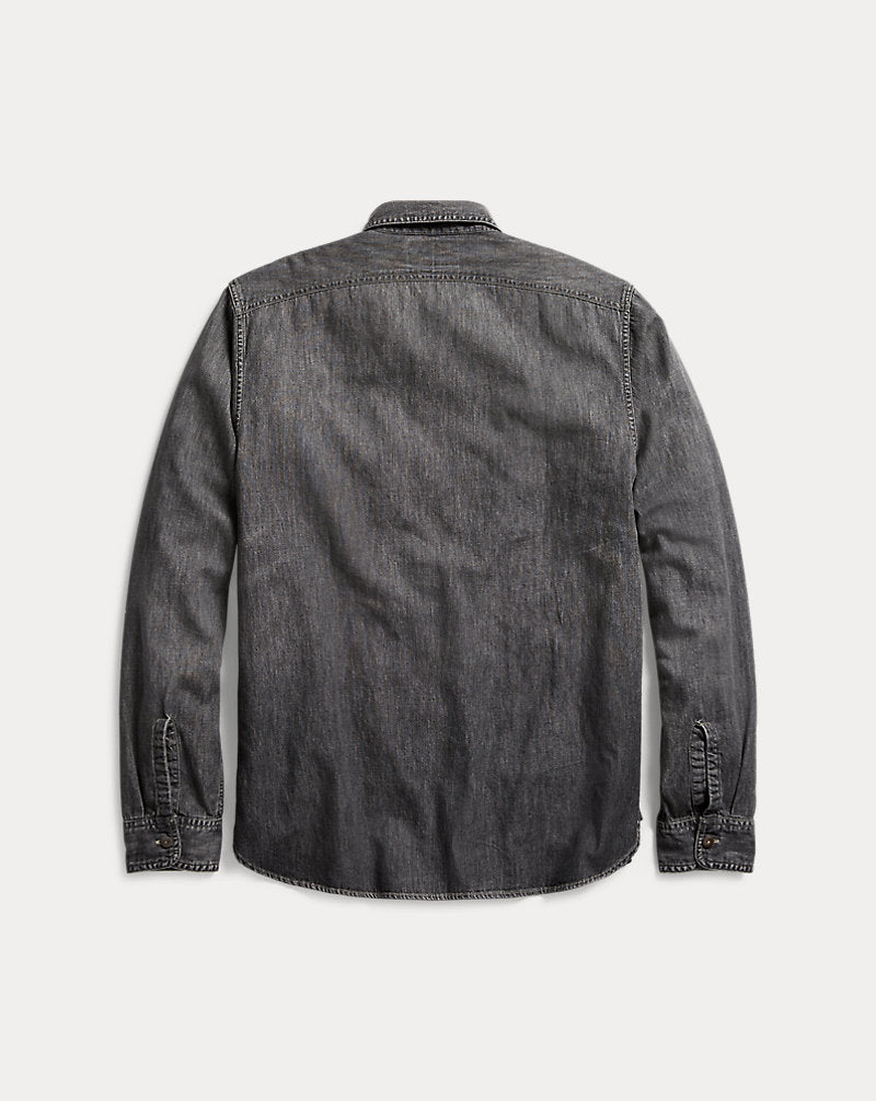 Denim Workshirt Black And White