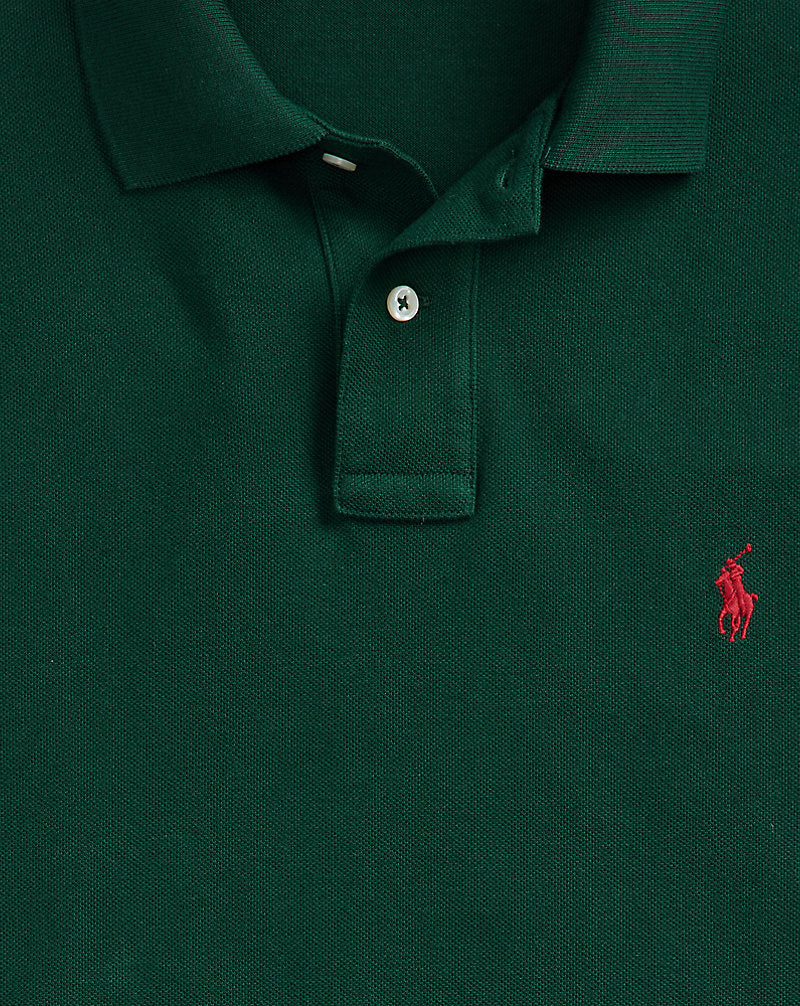 Custom Slim Fit Mesh Polo College Green