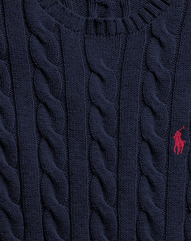 Cable-Knit Cotton Jumper Hunter Navy