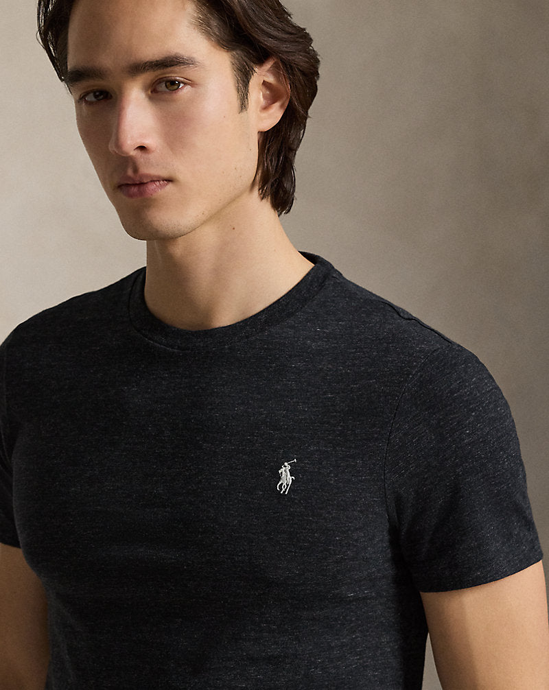Custom Slim Fit Jersey Crewneck T-Shirt Black Marl Heather