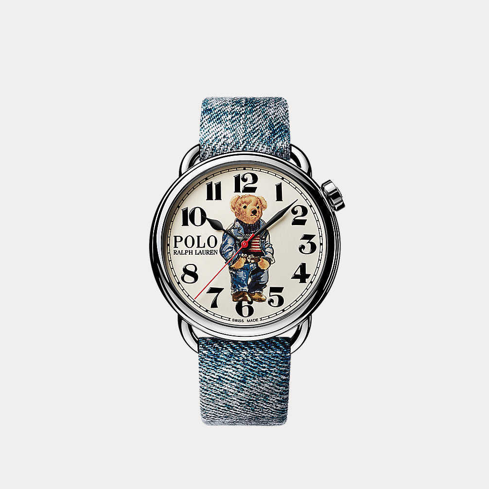 42 MM Denim Polo Bear Steel White Dial White Dial