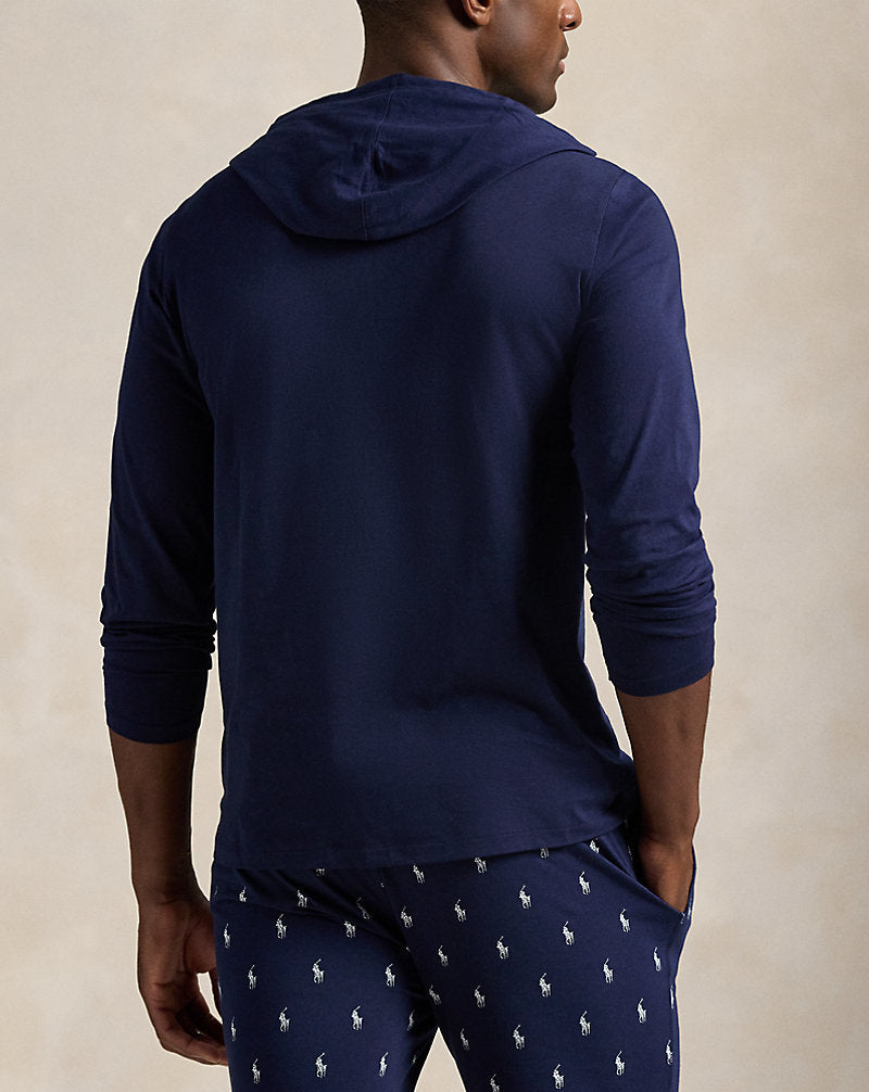Cotton Jersey Sleep Hoodie Cruise Navy