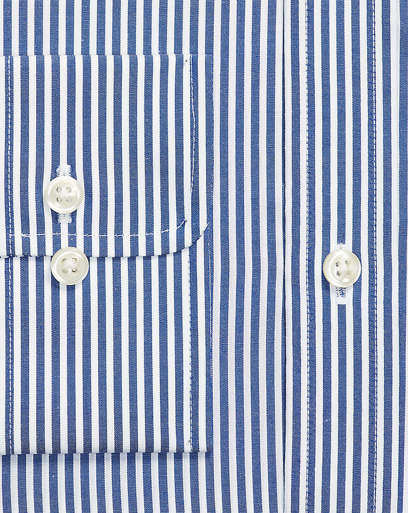 Slim Fit Poplin Shirt Royal/White