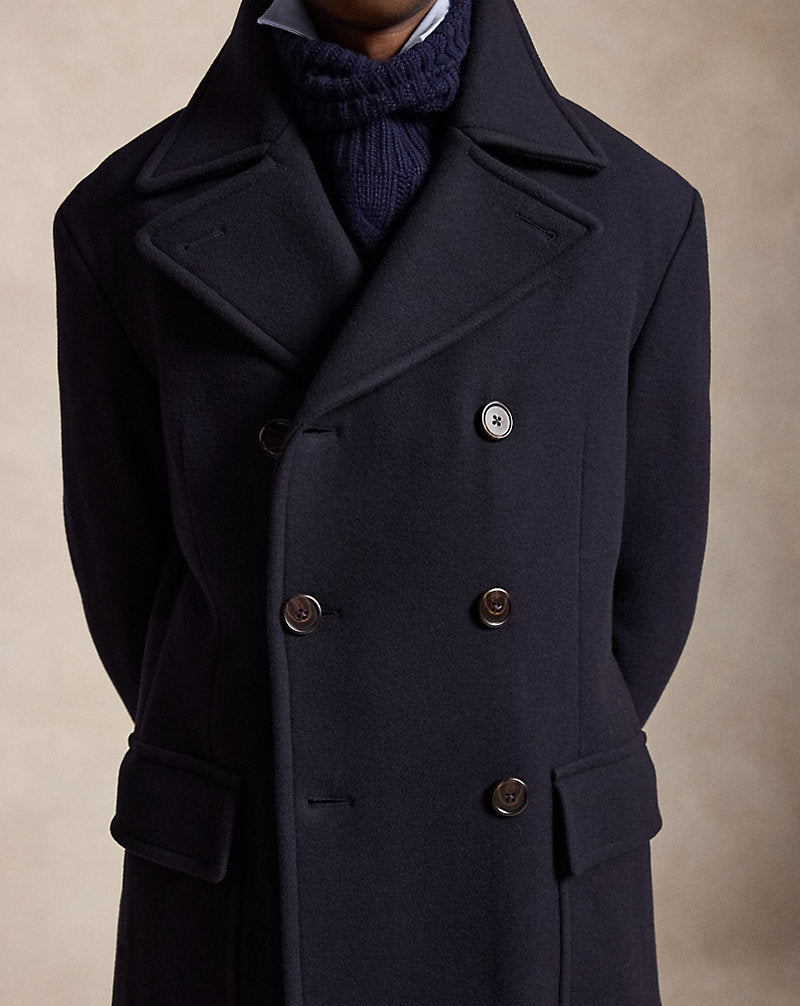 Polo Soft Tailored Wool-Blend Topcoat Navy