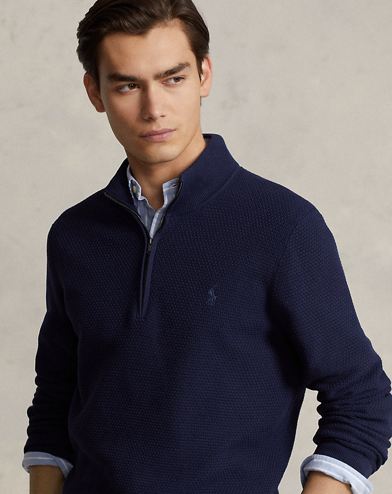 Performance Quarter-Zip Jumper Refined Navy