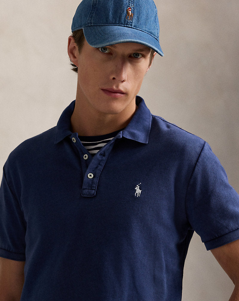 Custom Slim Fit Spa Terry Polo Shirt Newport Navy