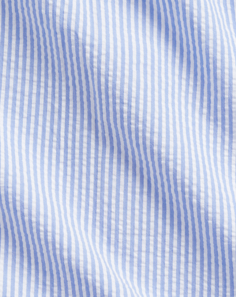Striped Seersucker Shirt Blue/White