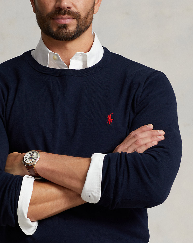 Cotton Crewneck Jumper Hunter Navy