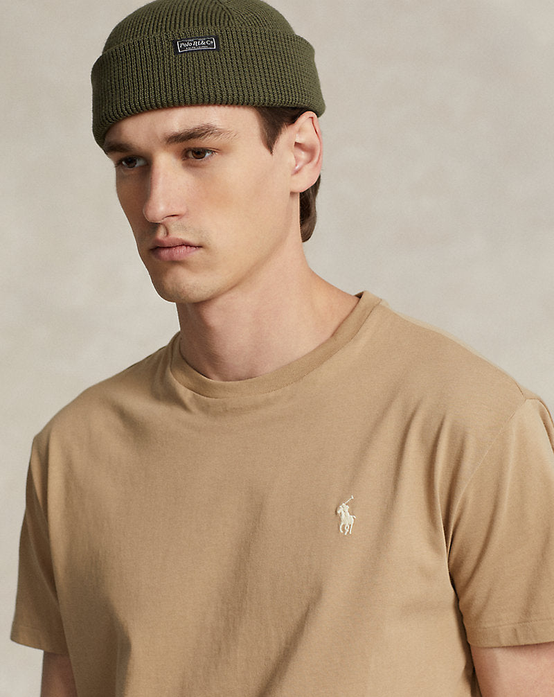 Classic Fit Jersey Crewneck T-Shirt Luxury Tan