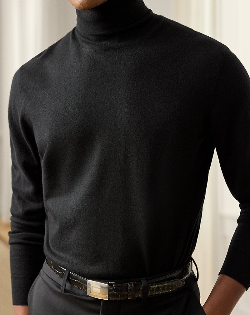 Cashmere Roll Neck Jumper Classic Black