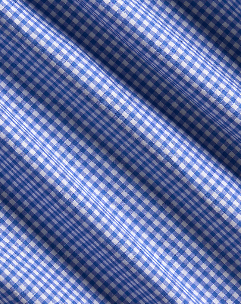 Gingham Stretch Poplin Shirt Blue/White Check