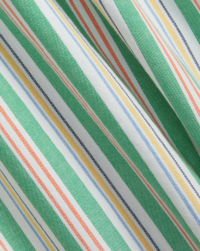 Custom Fit Striped Oxford Shirt 6268b Green/White Multi
