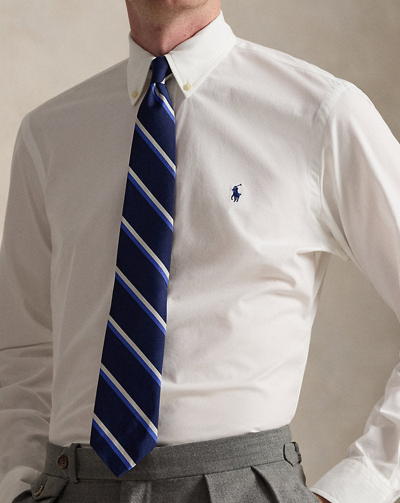 Custom Fit Stretch Poplin Shirt White