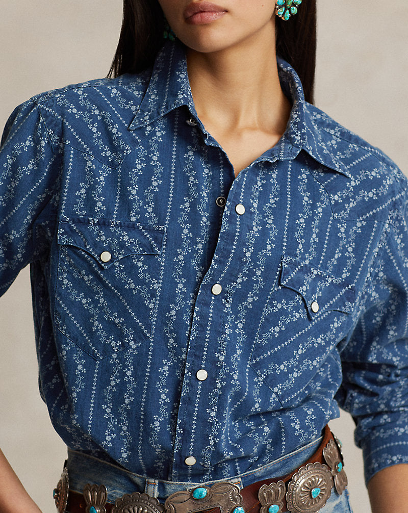 Naiomi Glasses Print Western Shirt 6267a Arcadia Calico