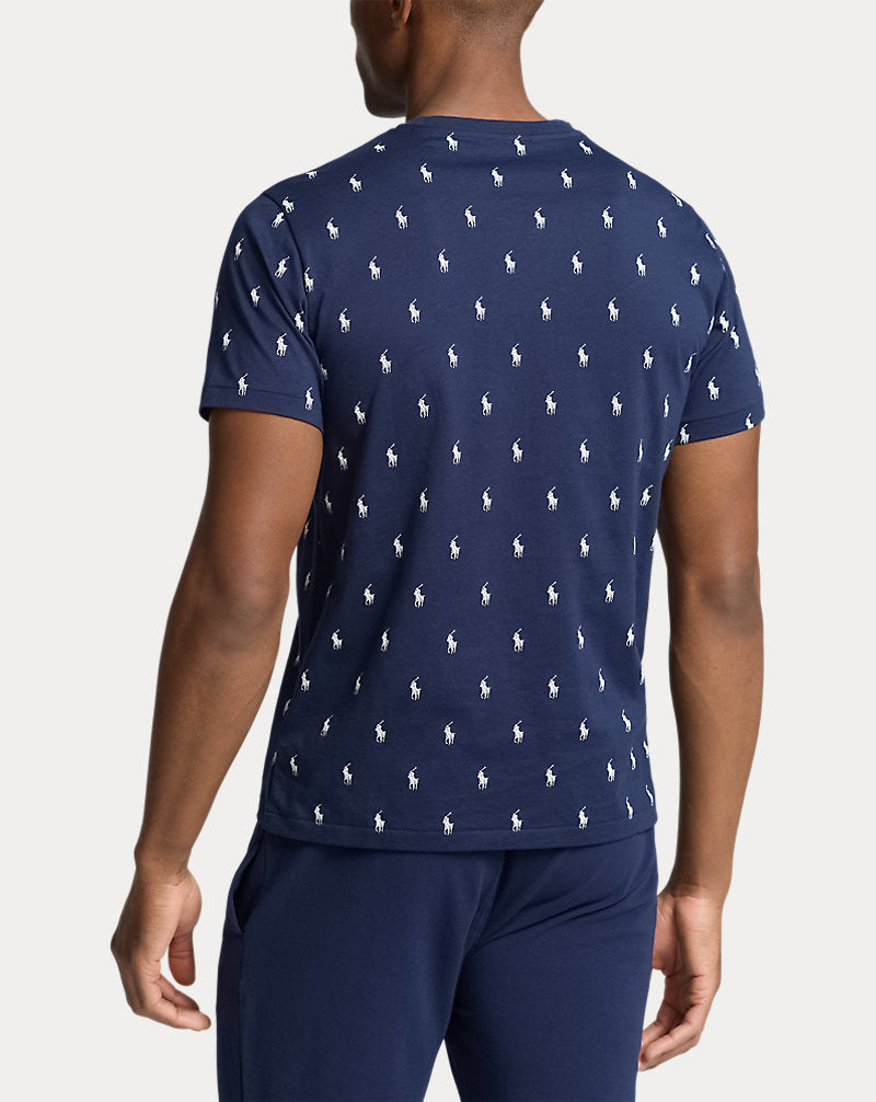 Allover Pony Cotton Jersey Sleep Shirt Cruise Navy
