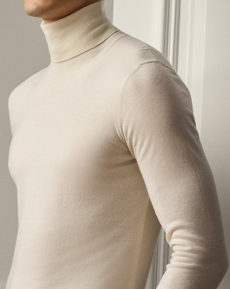 Cashmere Roll Neck Jumper Classic Cream