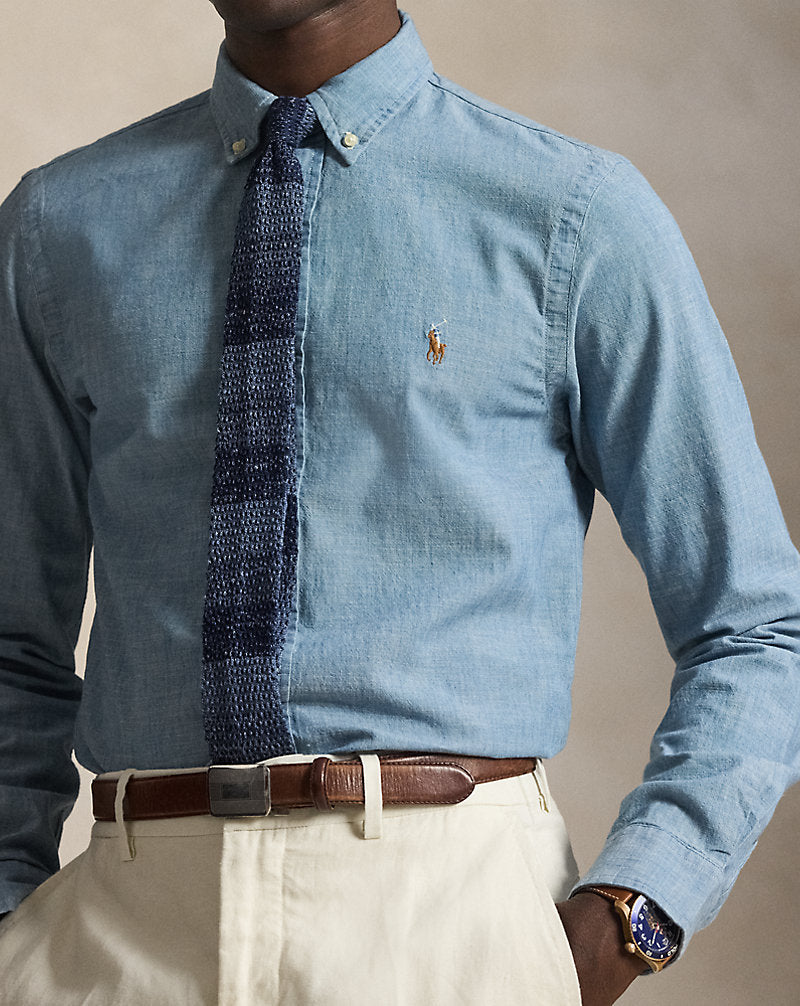 Slim Fit Chambray Shirt Medium Wash