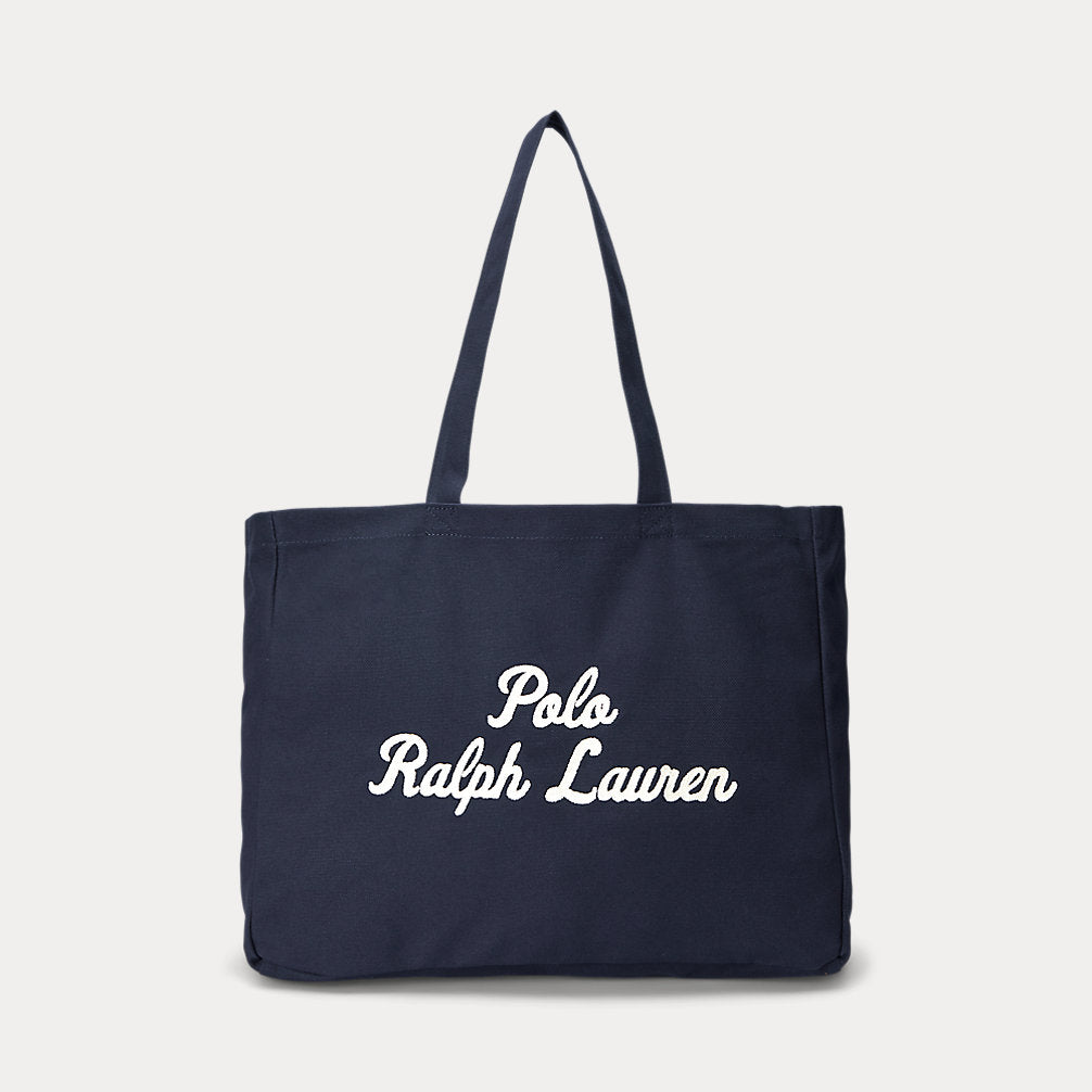 Embroidered Canvas Tote Newport Navy