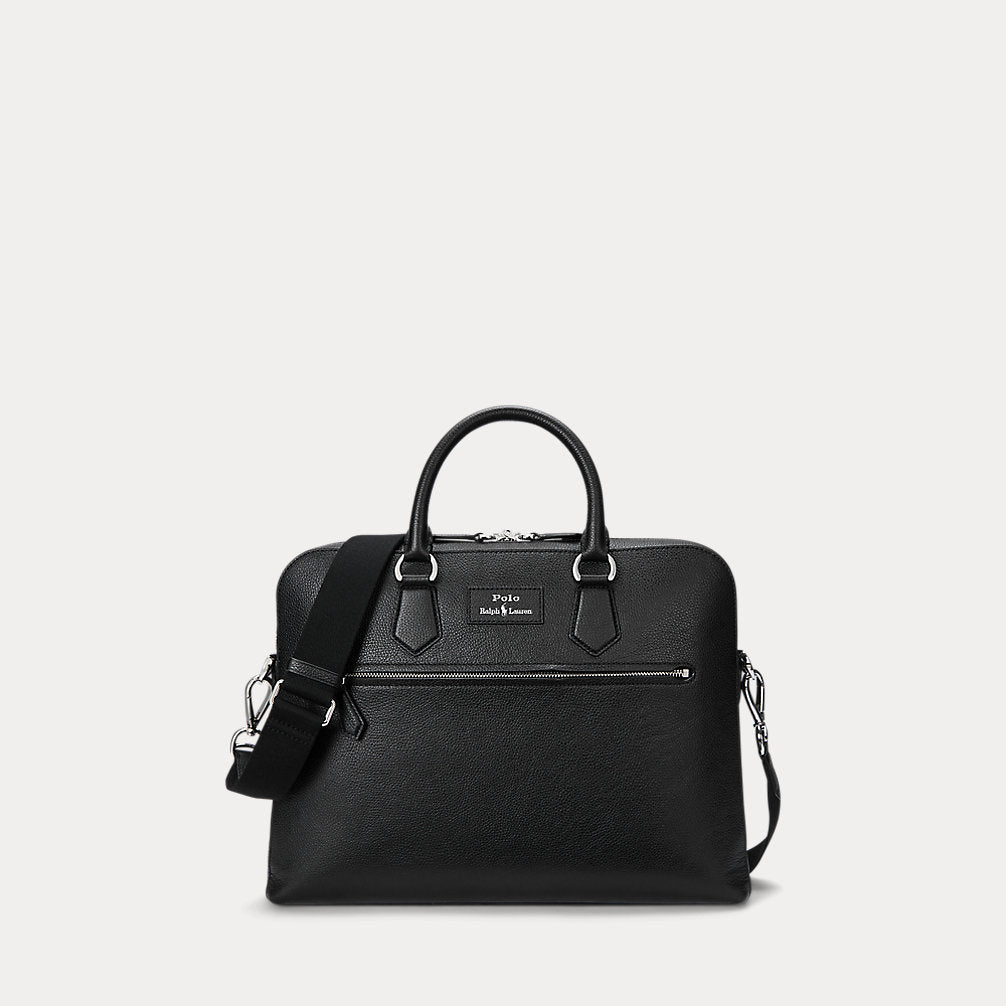 Pendeltasche aus genarbtem Leder, schwarz
