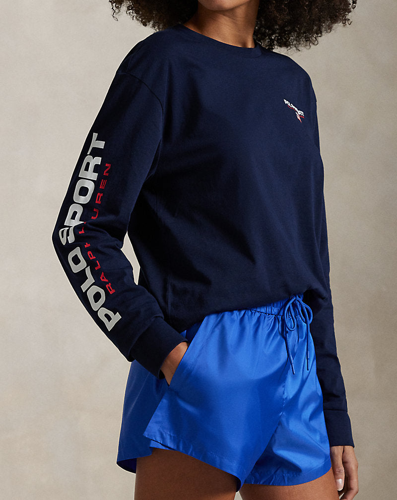 Classic Fit Polo Sport Jersey T-Shirt Cruise Navy/White