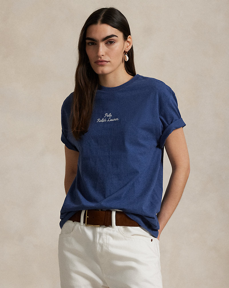 Classic Fit Logo Jersey T-Shirt Derby Blue Heather