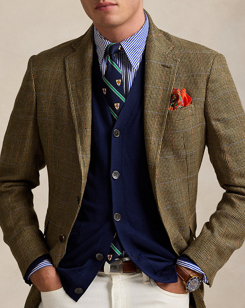 Cotton V-Neck Cardigan Bright Navy
