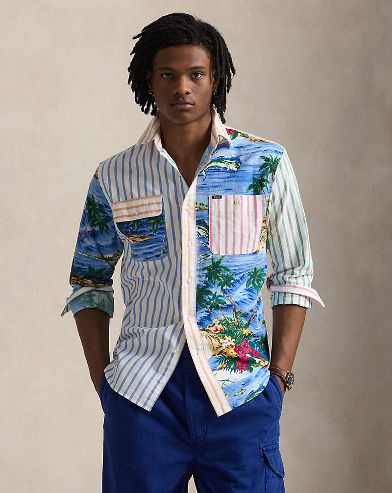 Classic Fit Patchwork Oxford Workshirt Tropical Patchwork