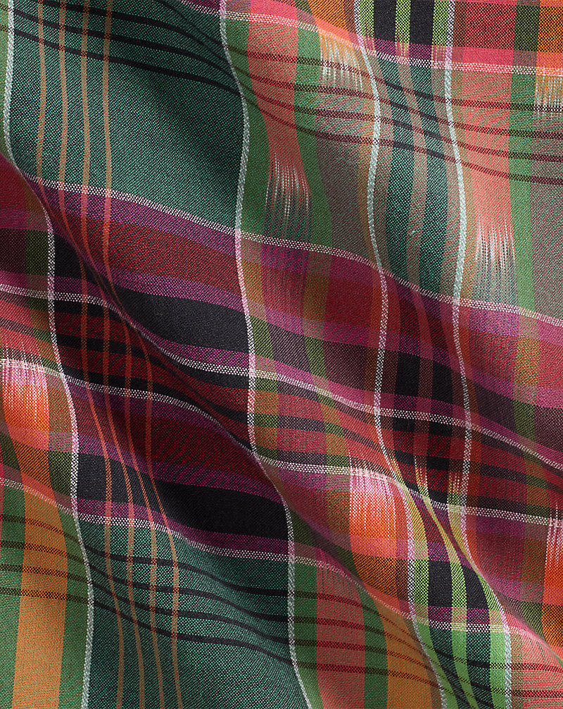 Classic Fit Madras Workshirt Green/Red Multi