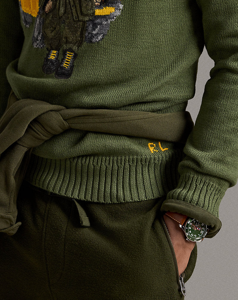 Polo Bear Rollneck Jumper New Olive Defender Bear