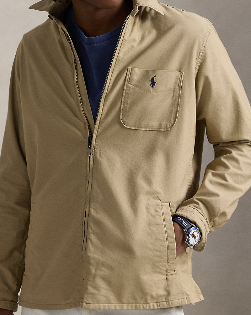 Garment-Dyed Oxford Overshirt Surrey Tan
