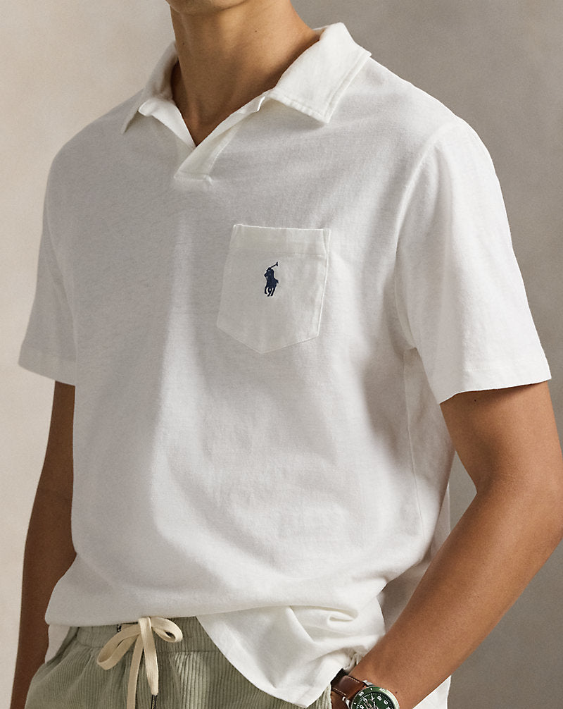 Standard Fit Cotton-Linen Polo Shirt Nevis