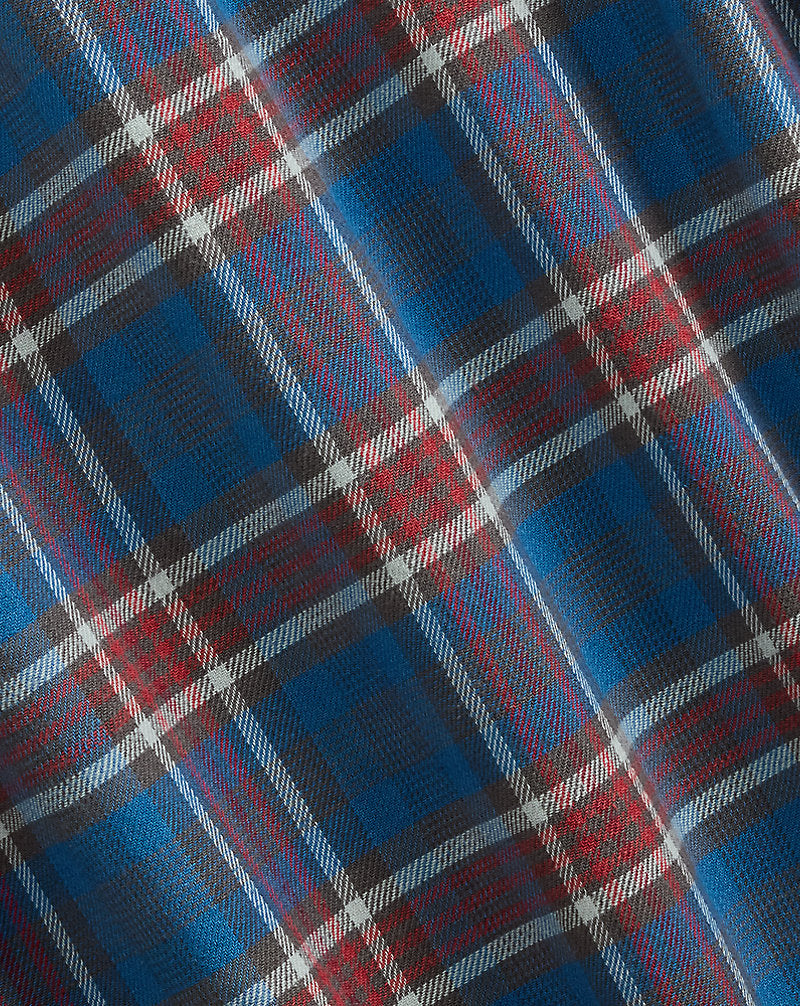 Classic Fit Plaid Twill Workshirt Blue/Red Multi