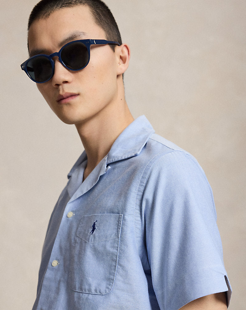 Classic Fit Oxford Camp Shirt Blue