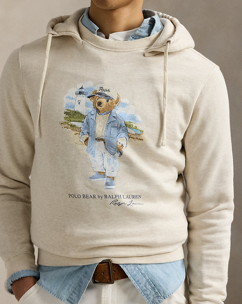 Polo Bear Slub Fleece Hoodie Chalk Studio By The Sea