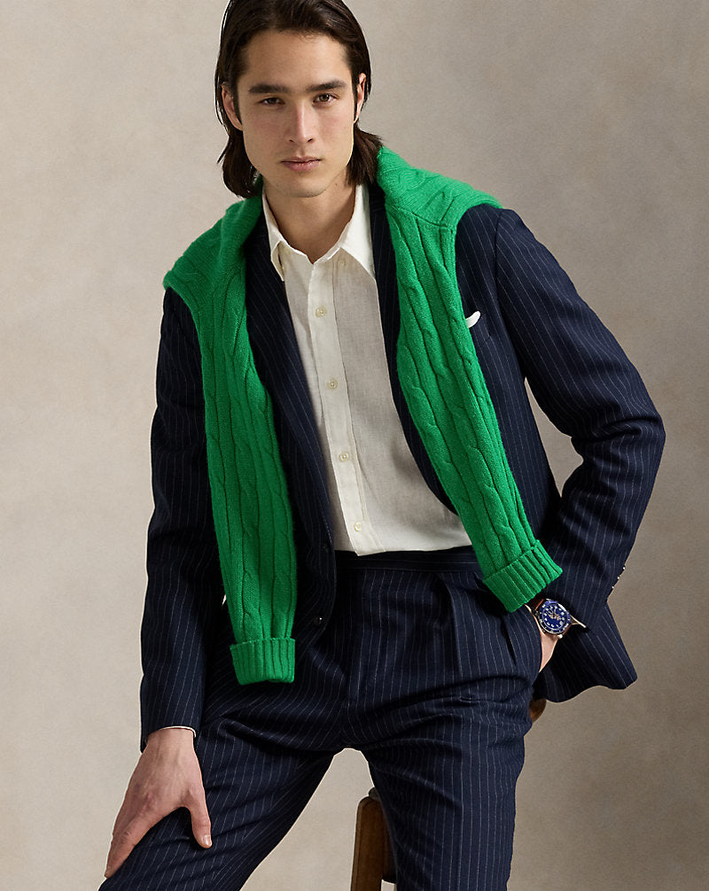 Custom Fit Linen-Cotton Shirt Deckwash White