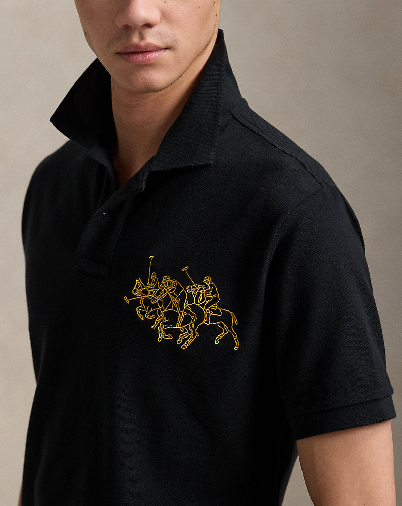 Lunar New Year Triple-Pony Polo Shirt Polo Black