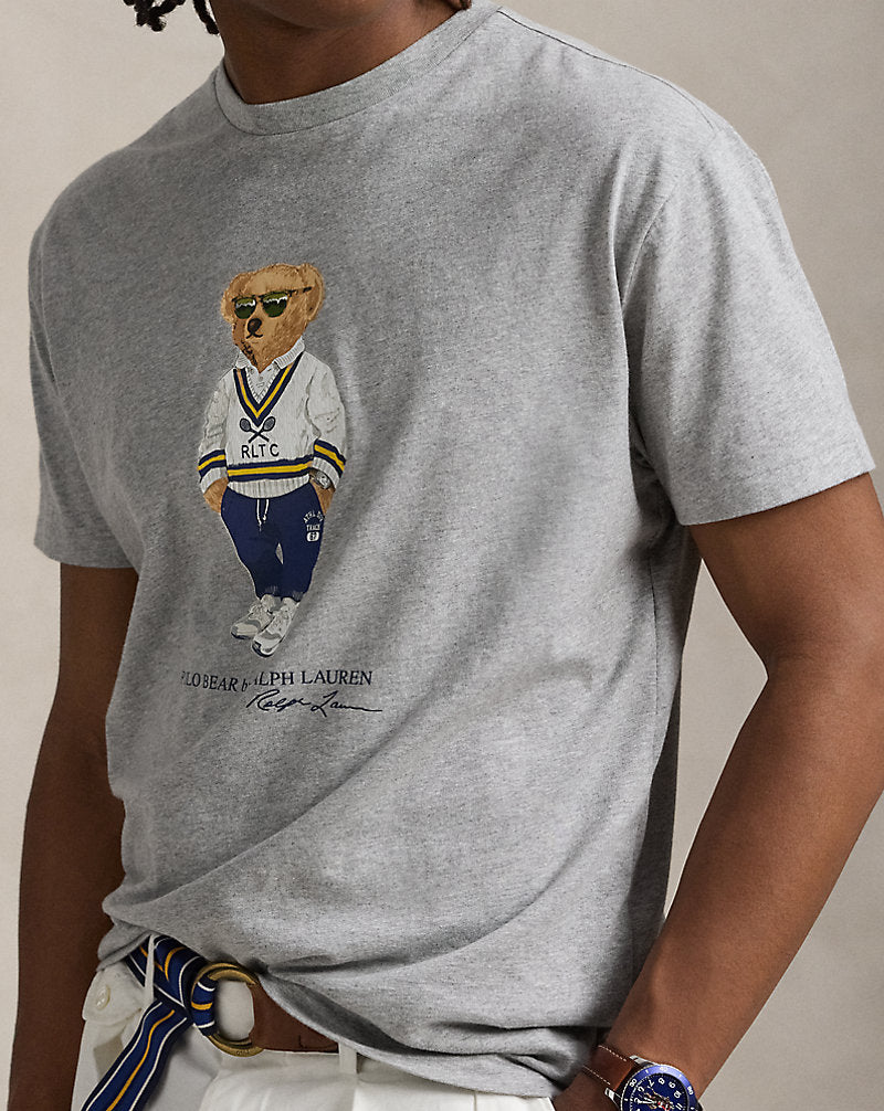 Custom Slim Fit Polo Bear Jersey T-Shirt Heather Heritage Icons