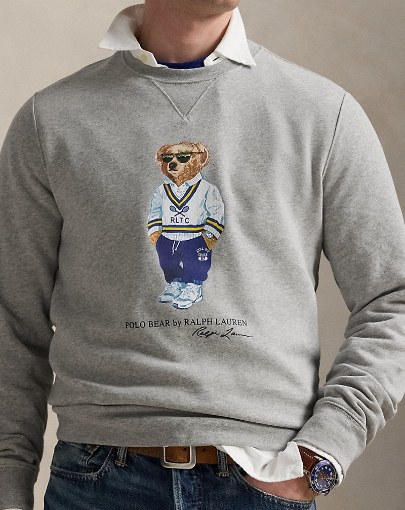 Polo Bear Fleece Sweatshirt Andvr Hthr Hrtg Icns