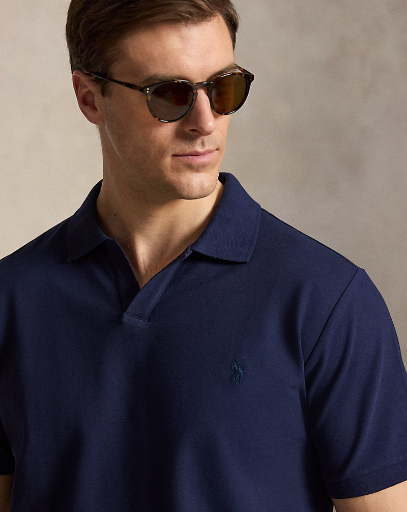 Stretch Mesh Polo Shirt Refined Navy