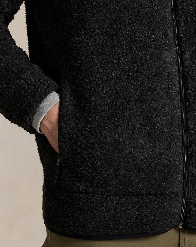 Pile Fleece Hybrid Jacket Black Marl Heather