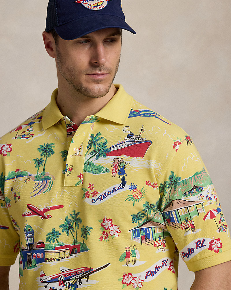 Polo Bear Mesh Polo Shirt Holiday Bear Yellow