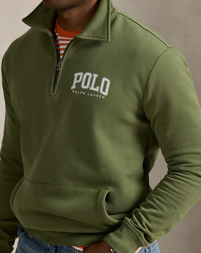 Logo Fleece Collared Sweatshirt Tree Green