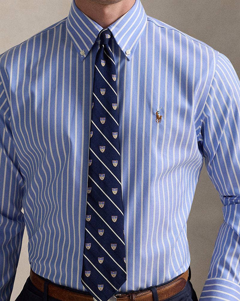 Custom Fit Striped Pinpoint Oxford Shirt Blue/White