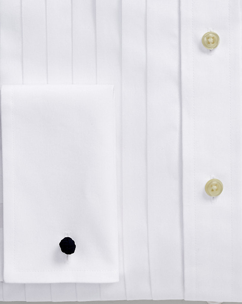 Custom Fit Poplin Tuxedo Shirt White